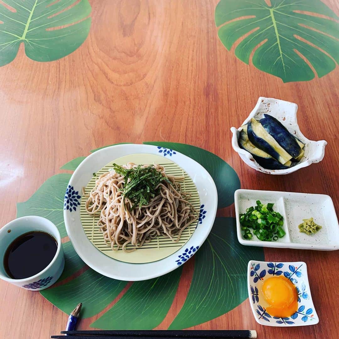 のインスタグラム：「長野県のお蕎麦！ 神楽本店の泉州水茄子！ 奈良香芝の理事長からの 三輪山本の最高級そうめん 白龍！」