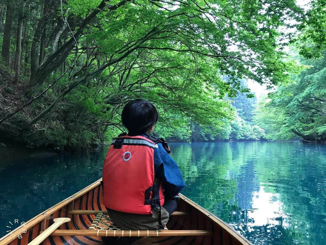 rabbiiiiiのインスタグラム：「* 朝活🛶🌳🐄 曇りの日も🙆‍♂️ * * #Gunmagram #四万湖  #navarrocanoe  #lotusdesigns  #igersjp * Location: Gunma Japan🇯🇵」