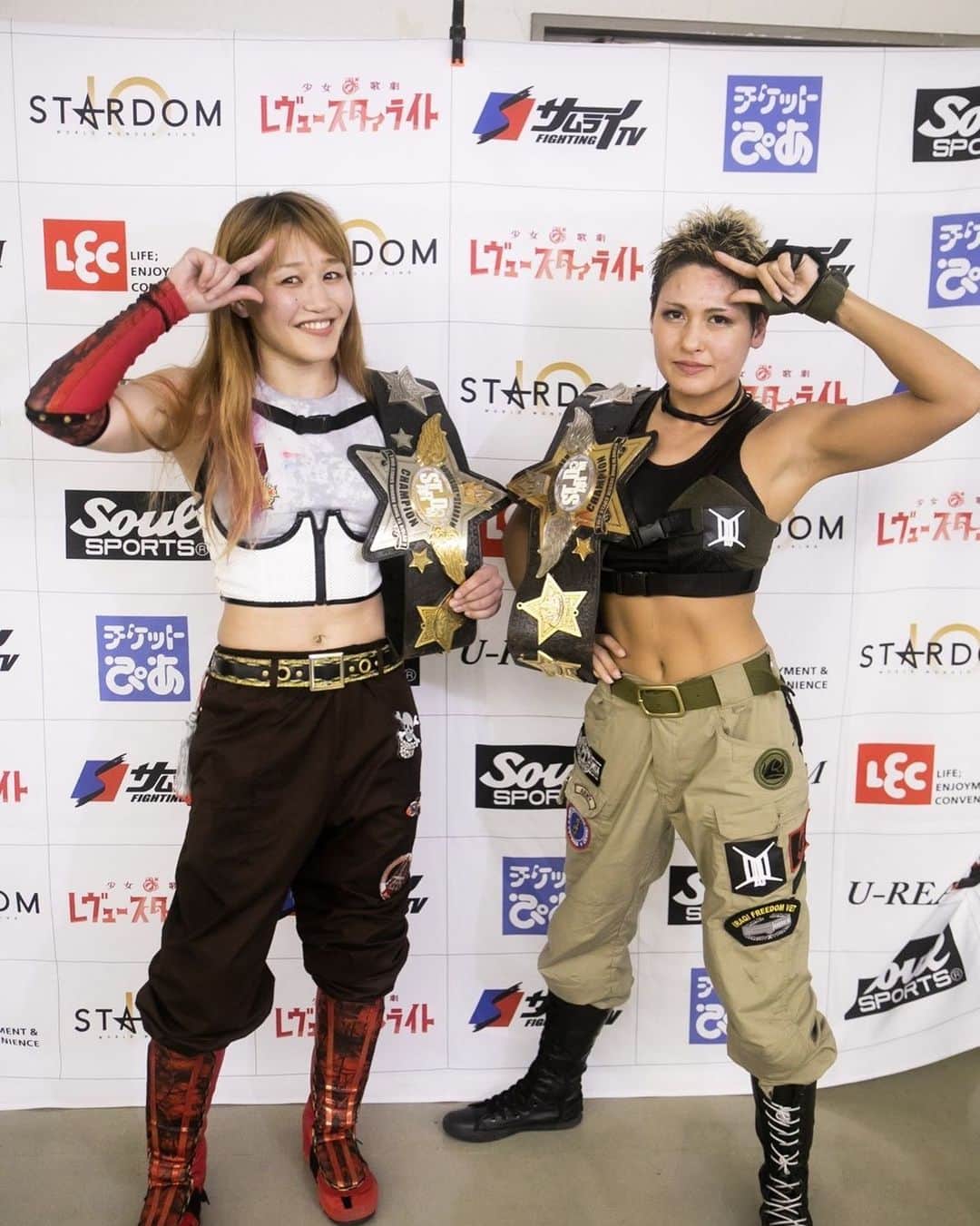 のインスタグラム：「名古屋大会応援してくれたみなさんありがとうございました🙇‍♀️  報告  ゴッデス防衛しました✨  MK☆S めちゃくちゃ強かった！！やっぱすごいわ。  そして岩谷麻優とは久しぶりに当たってすんごく燃えたーーー  もっともっともっとやり合いたい！！！  #stardom #prowrestling #nagoya #thankyou」