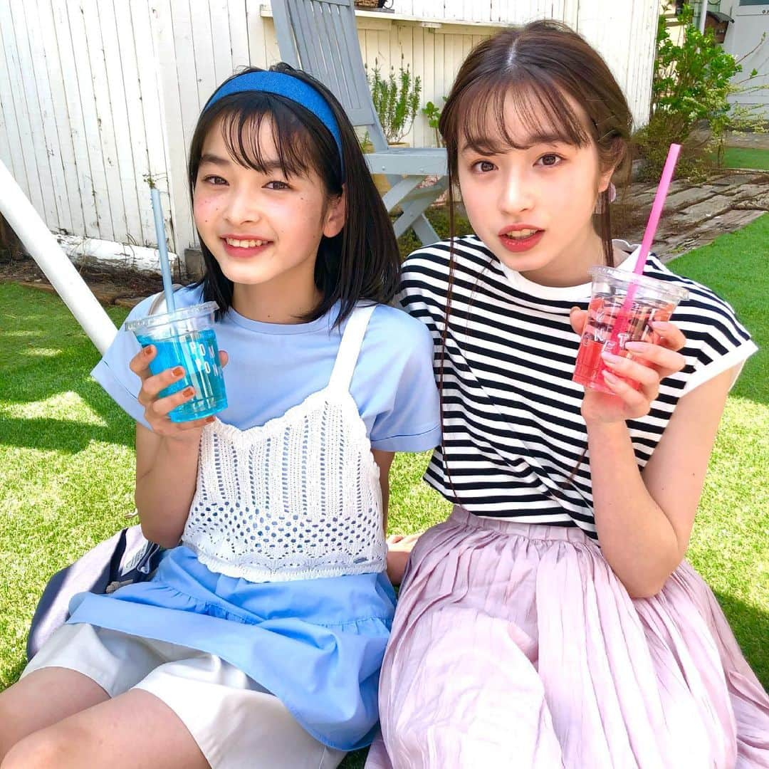 ニコ☆プチさんのインスタグラム写真 - (ニコ☆プチInstagram)「☁️🏖🌻 . さわやかキュートな アヤメリシスターズ👭💕 . #葛西杏也菜 #滝口芽里衣 #ニコプチ #プチモ #コーデは全部ポンポネットジュニアです💘 #ドリンクカップにもご注目 @pomponettejunior_official」5月16日 13時29分 - nicopuchi_official