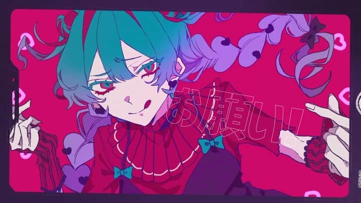 のインスタグラム：「『ハートハート / feat.鏡音リン』  動画とイラスト担当させて頂いております！ スマホを横画面にして是非見てください 💜💙❤️ niconico♡  nico.ms/sm38616665 YouTube♡ youtu.be/eJuogrjAvx8」