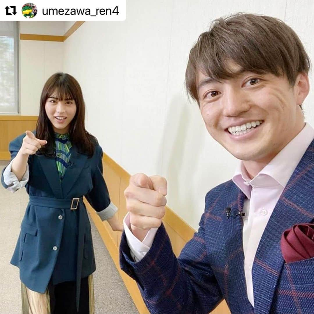 ズームイン!!サタデーさんのインスタグラム写真 - (ズームイン!!サタデーInstagram)「梅澤アナもズームイン!!ポーズに慣れてきたかな⁉️ こちらは、 ⏰6時台のエンタのコーナーですね‼️  #梅澤廉 #ズムサタ #Repost @umezawa_ren4 ・・・ 明日のズムサタでは井手上漠さんにズームイン！！ フォトエッセイ、とてもとても素敵でした✨  #ズムサタ  #normal?」4月23日 20時58分 - zumusata