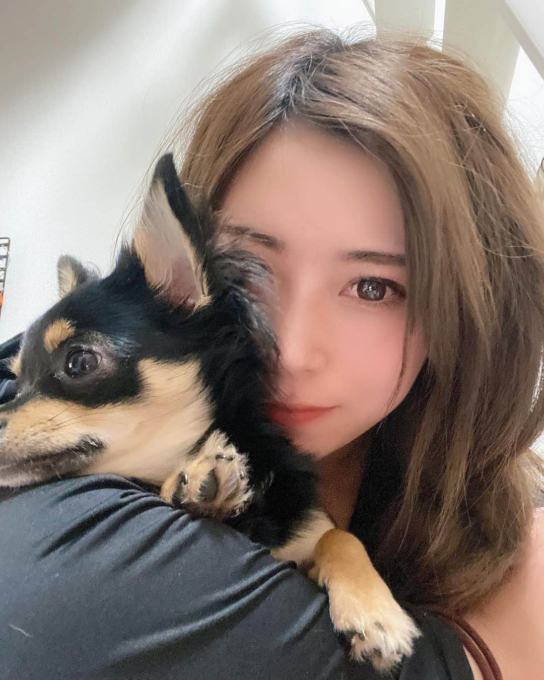 高塚南海さんのインスタグラム写真 - (高塚南海Instagram)「. . 野球終わりの癒し🐶 . . 最近ひっつき虫のラックさん⸝⸝⸝⸝♡ .  #野球終わりのぼさぼさ #許してちょ #今季２回目の交流戦 #勝ち星 #チーム力をあげる」4月24日 22時08分 - southsea28