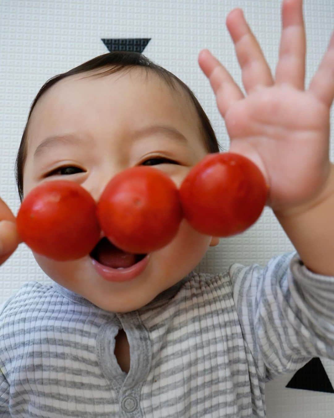 武智志穂さんのインスタグラム写真 - (武智志穂Instagram)「食いしん坊のこの人は、トマト大好きで食べようとするから、全然アンパンマンショット撮られへんかった🍅🤤  #二卵性双生児 #双子ママ #双子育児 #えいけんdiary」4月25日 13時22分 - shiho_takechi