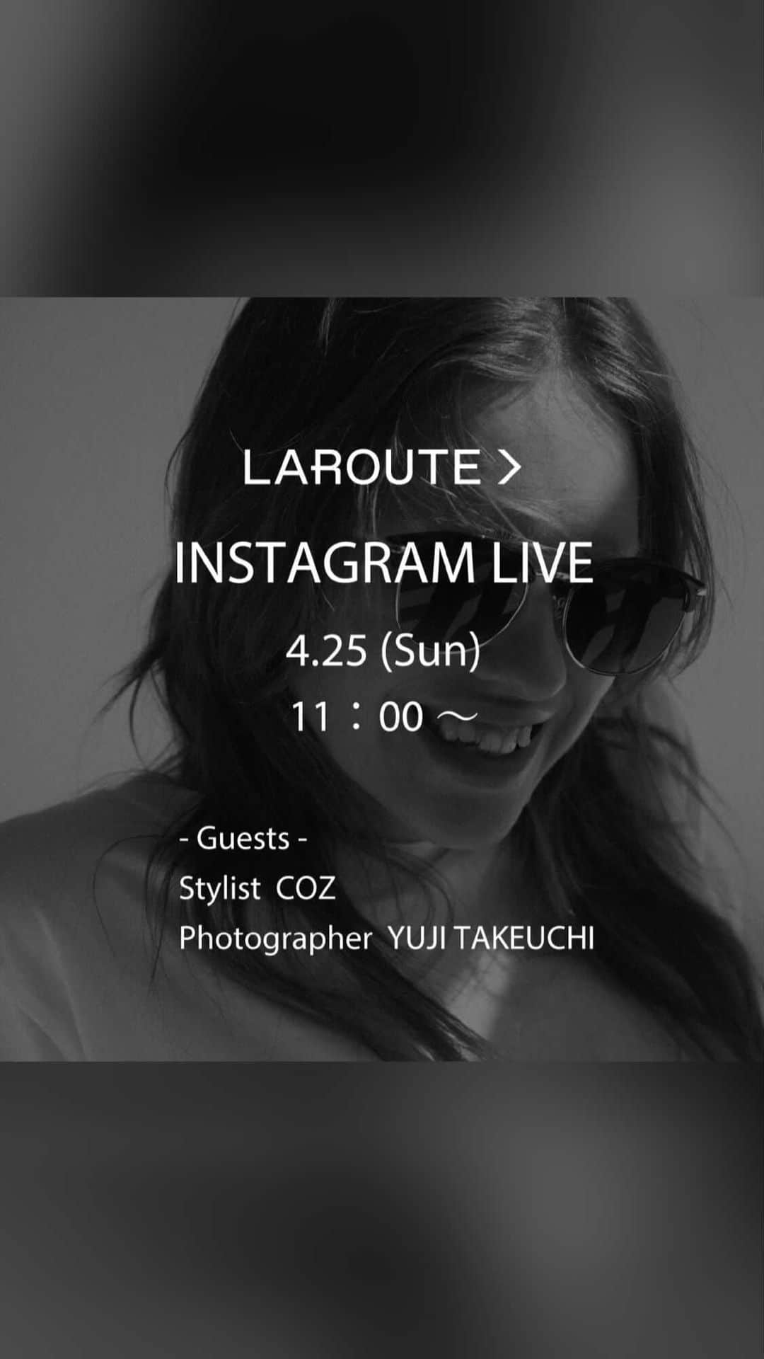 オンラインショップ アットシェルタのインスタグラム：「@cozcozrin  @ballpark.inc  【INSTAGRAM LIVE】   4/25(日) 11：00～  Guests スタイリスト 安西こずえ氏、フォトグラファー 竹内裕二氏  人気スタイリスト 安西こずえさんとLAROUTEデビューコレクションを撮影したフォトグラファーの竹内裕二さんをゲストに、LAROUTE(ラルート)初のINSTAGRAM LIVEを開催いたします。 YUJI TAKEUCHI×LAROUTEコラボフォトTシャツと、ラルートのラインナップより安西さんおすすめシューズのスタイリングをご紹介いたします。 是非、ご視聴ください。  ■配信アカウント  @cozcozrin / @ballpark.inc / @laroute_official   ■プロフィール スタイリスト 安西こずえ 2000年独立。メンズ誌のスタイリングからスタートし、その後女性誌へ。現在は幅広い年齢層の女性誌を中心に、モデルやタレントからの指名も多く、一方ではリゾートウエアブランド「mikomori」、ニットブランド「wrapinknot by COZ」のディレクションをはじめ、アパレルブランドとのコラボ制作、SNSを通した影響力にも人気が集まる等マルチに活躍中。 Instagram @cozcozrin   フォトグラファー　竹内裕二 2000年　 ホンマタカシ氏に師事 2016年　 株式会社 BALLPARK設立 雑誌、広告、中心に数々の女優、俳優、モデルを撮影 Instagram　@ballpark.inc」