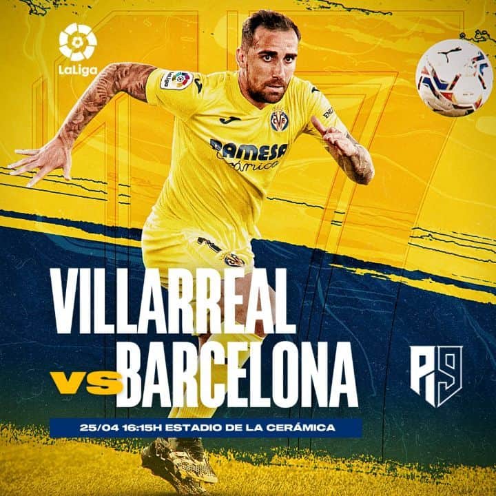 フランシスコ・アルカセルのインスタグラム：「🄼🄰🅃🄲🄷🄳🄰🅈 🟡🆚🔵🔴 #VillarrealBarça」