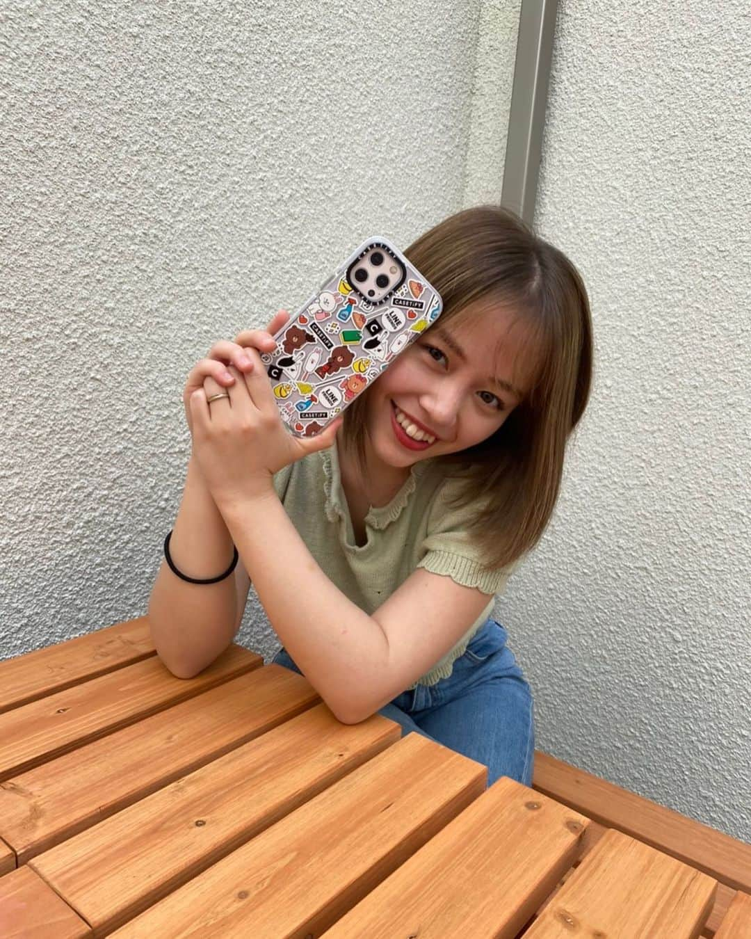 井上ありさのインスタグラム：「. . . このケース赤さんが釘付け👀 . . #casetifylinefriends #casetify #linefriends  #linefriendsxcasetify」