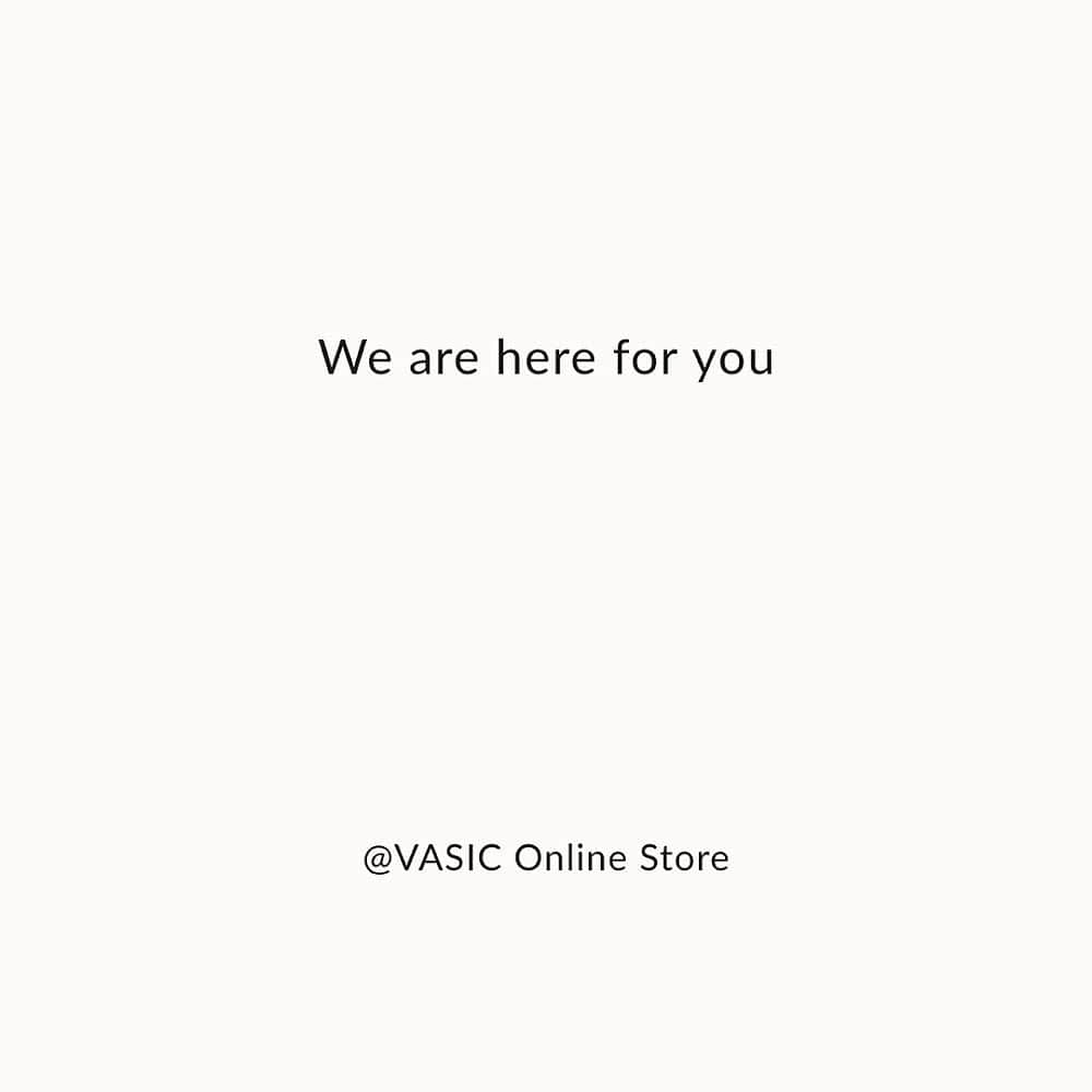のインスタグラム：「VASIC一部店舗は本日より臨時休業となっておりますが、VASIC Online Storeは通常通りオープンしておりますので、ぜひこの機会にご利用ください。  VASIC Online StoreへはプロフィールのURLよりアクセスしていただけます。  https://www.vasic-newyork.jp/  #vasic #vasic_onlinestore #onlineshopping #vasicnews」