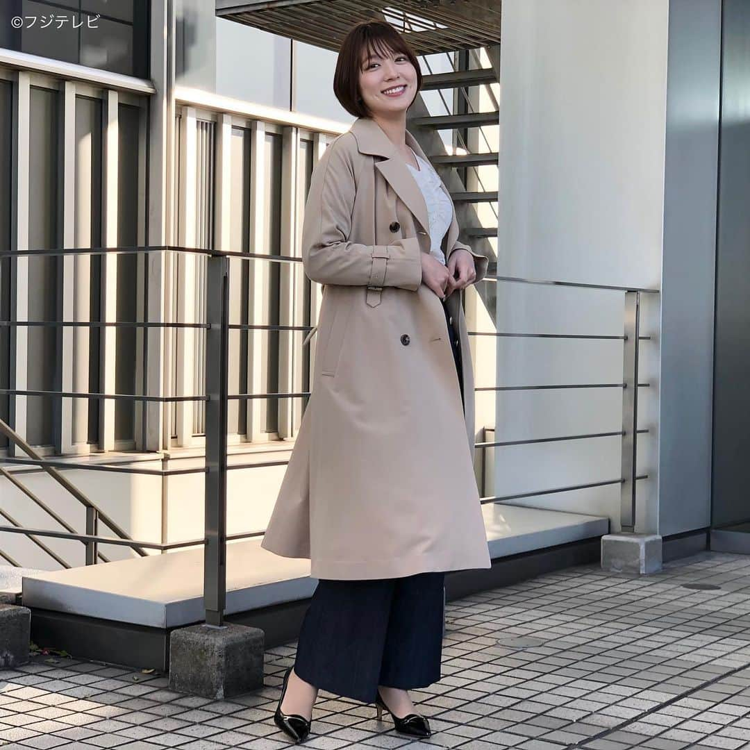 フジテレビ「めざましテレビ」さんのインスタグラム写真 - (フジテレビ「めざましテレビ」Instagram)「4月26日（月）  ファッション雑誌CanCamとコラボした お天気コーナー「きょう何着て行く？」 阿部華也子の毎日のコーデを紹介♪  【きょうのコーデ】 コート→#31Sonsdemode １万９８００円 ブラウス→#earthmusic&ecology １９９９円 パンツ→#アプワイザーリッシェ ２万２０００円 靴→#ダイアナ １万７０５０円 ピアス→#MEW’SREFINEDCLOTHES １９８０円  【コーデのポイント】 きれいめデザインが今季豊富に登場しているデニム👖 中でもセンタープレスが入ったインディゴデニムは 端正な印象でスラックス感覚で楽しめます🎶 レースブラウスを合わせると カジュアルだけどきちんと感のある着こなしに🙆🏻‍♀️✨  #めざましテレビ #きょう何着て行く？ #阿部華也子 #今日のコーデ#コーデ#CanCam #今日のファッション#ootd #きょう何着て行く？は月〜金朝6時22分ごろ放送📺 #スタイリストたなべさおり」4月26日 20時09分 - mezamashi.tv