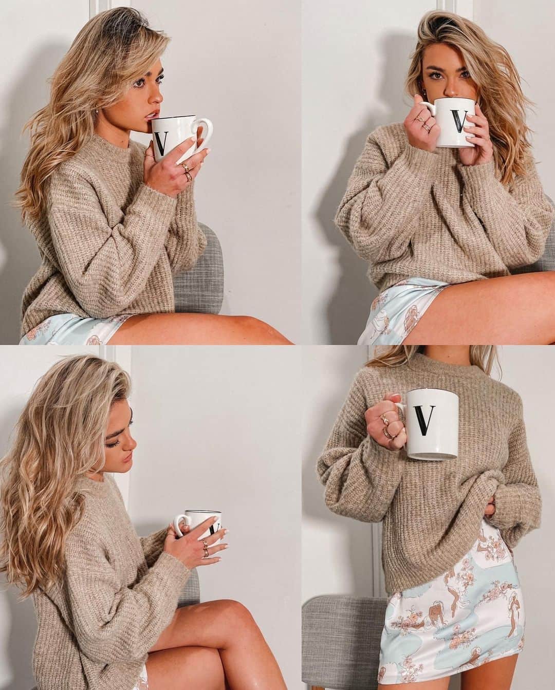 ヴェール・ゲンタのインスタグラム：「extra strong coffee kind of Monday ☕️  wearing @revolve #RevolveInBloom」