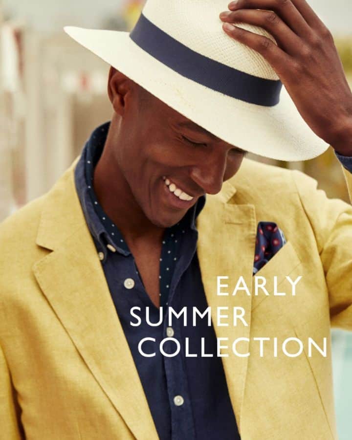 ハケットのインスタグラム：「Introducing our early summer collection: an edit of marine and sunny tones that will instantly brighten up your summer look. Find out more at the link in our bio. #STAYHackett」