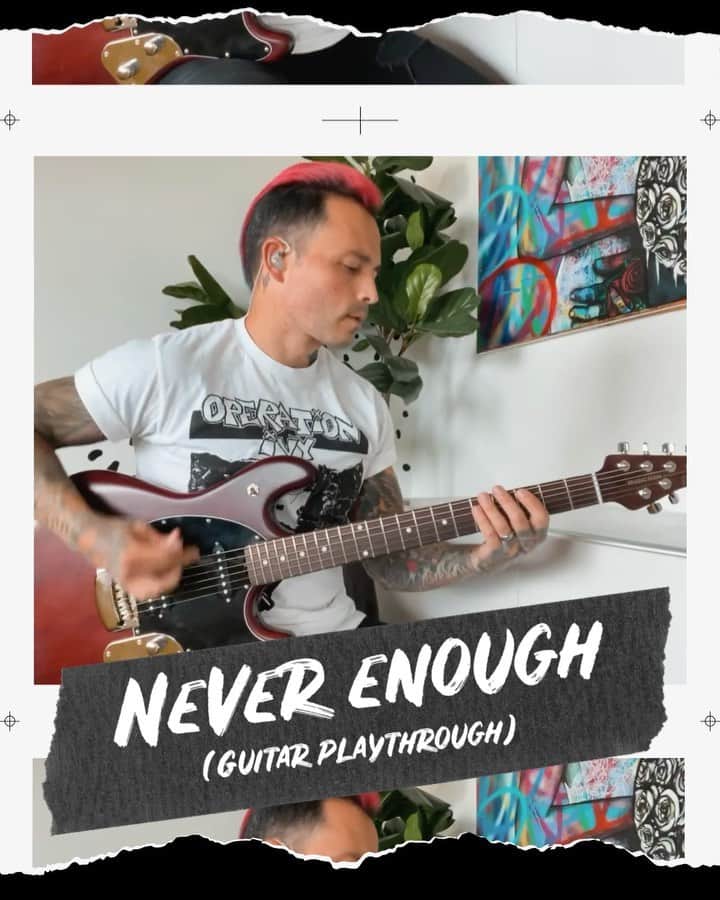 ニック・マーティンのインスタグラム：「Ah! I posted this video a few days ago & spaced on posting about it here 😂 New guitar playthrough of @sleepingwithsirens “NEVER ENOUGH”. This is my favorite song off our album, “How It Feels To Be Lost”. Hands down. I talk about how @jacksws came up with the main riff and how our good friend @benjaminmadden ended up on the track. The link is in my bio for your viewing & listening pleasure.  . Hope everyone’s week is going well! What’s everyone up to? How’s everyone feeling?」