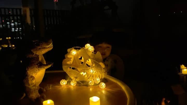 大谷みつほのインスタグラム：「今夜も、おうち #ディノアライブ #dinoalive  リラックマどこいったんだよ〜！？ でも実は私も恐竜好き🦖♡ #3歳児の遊び  #3歳児健診 やっと行ってきました。 #シュライヒ#schleich」