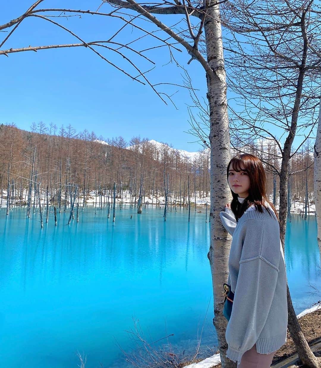 坂巻有紗さんのインスタグラム写真 - (坂巻有紗Instagram)「青い池！」4月28日 21時40分 - sakamaki.alisa