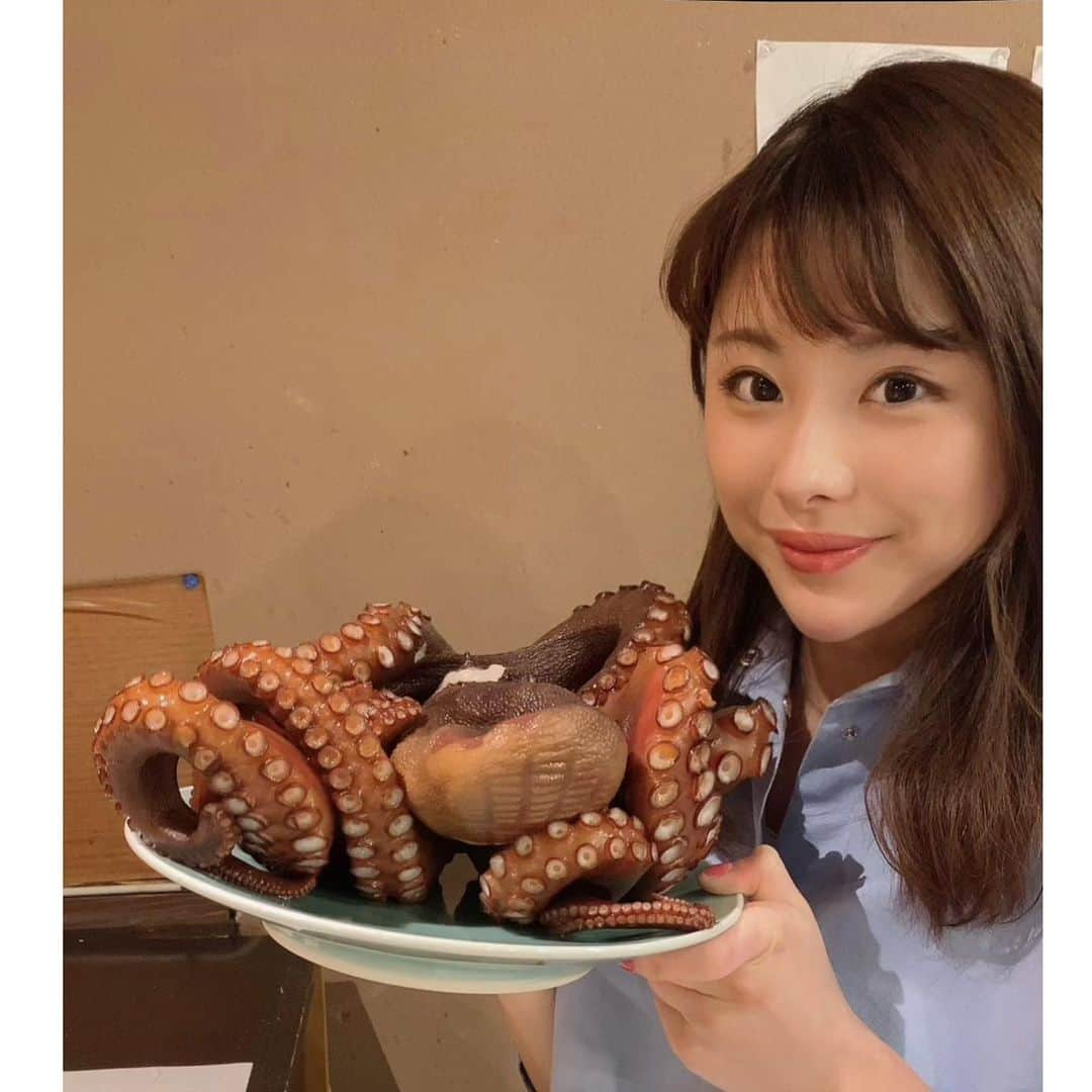 野田すみれさんのインスタグラム写真 - (野田すみれInstagram)「いつかの映像〜載せ忘れ↓⭐️ 京都の賀茂茄子🍆 米ナスかとおもった！ 2枚目は⭐️ 産地は佐島の真蛸🐙 マジでかー！！ 豊洲市場初！ スーパーでは食べられない 新鮮な物いただきました🐙💕  #門前仲町 #囃子や」4月29日 10時14分 - sumire0208