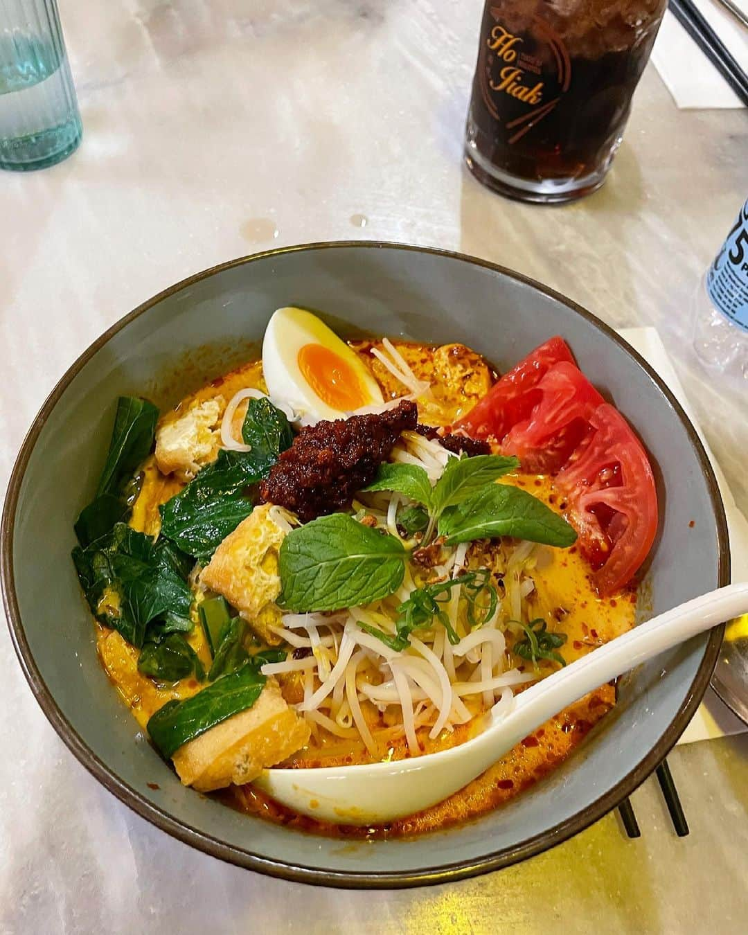 武田紗季のインスタグラム：「だいすきラクサ❤️❤️❤️😭 #laksa #sydney #シドニー #食べ物グラム」