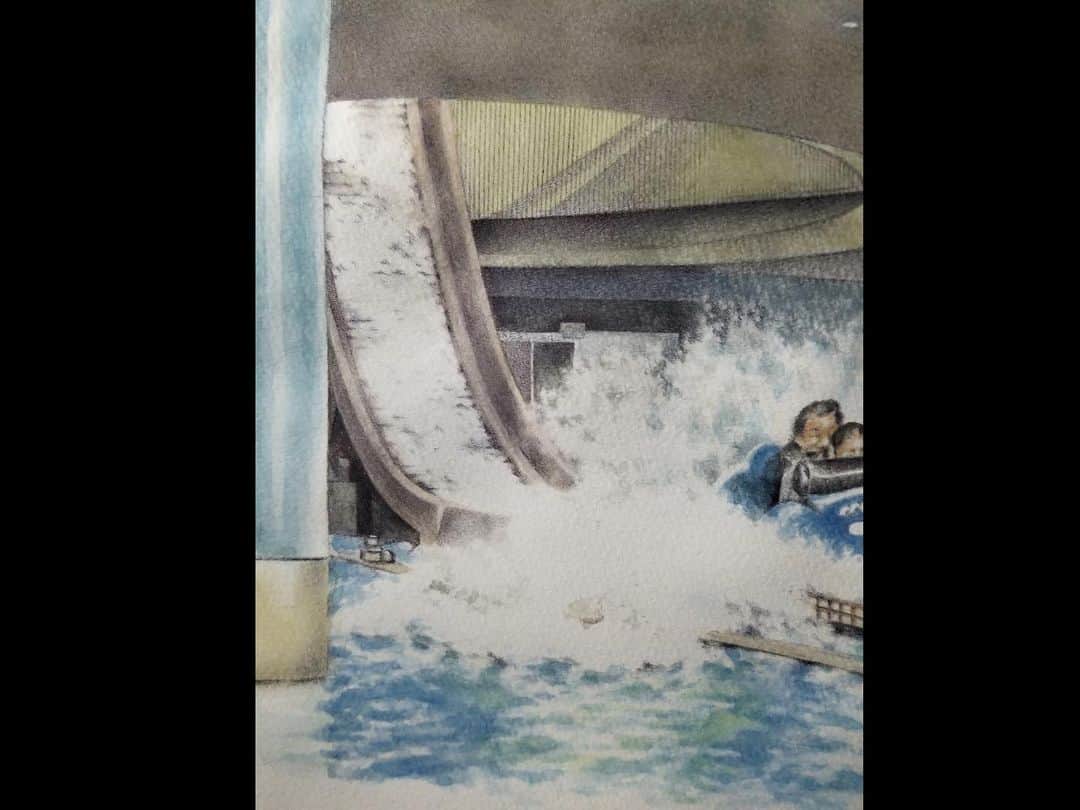 光宗薫さんのインスタグラム写真 - (光宗薫Instagram)「プレバト 水彩画部門ありがとうございました！ 東京ドームシティのスライダーでした ㅤ タイトル「夫婦舟」です となりの山田くんの舟のシーンを思い出していました、あのシーンとても好きです 白い飛沫は紙の白です ㅤ また出た際には頑張ります🌊🐜 　ㅤ #水彩画　#プレバト #ウォータースライダー ---------------------------------------------------- 絵/ボールペン画 @mtmnkor.art  がずちゃん @guzz_ler_wa_daare」4月29日 22時12分 - mtmnkor