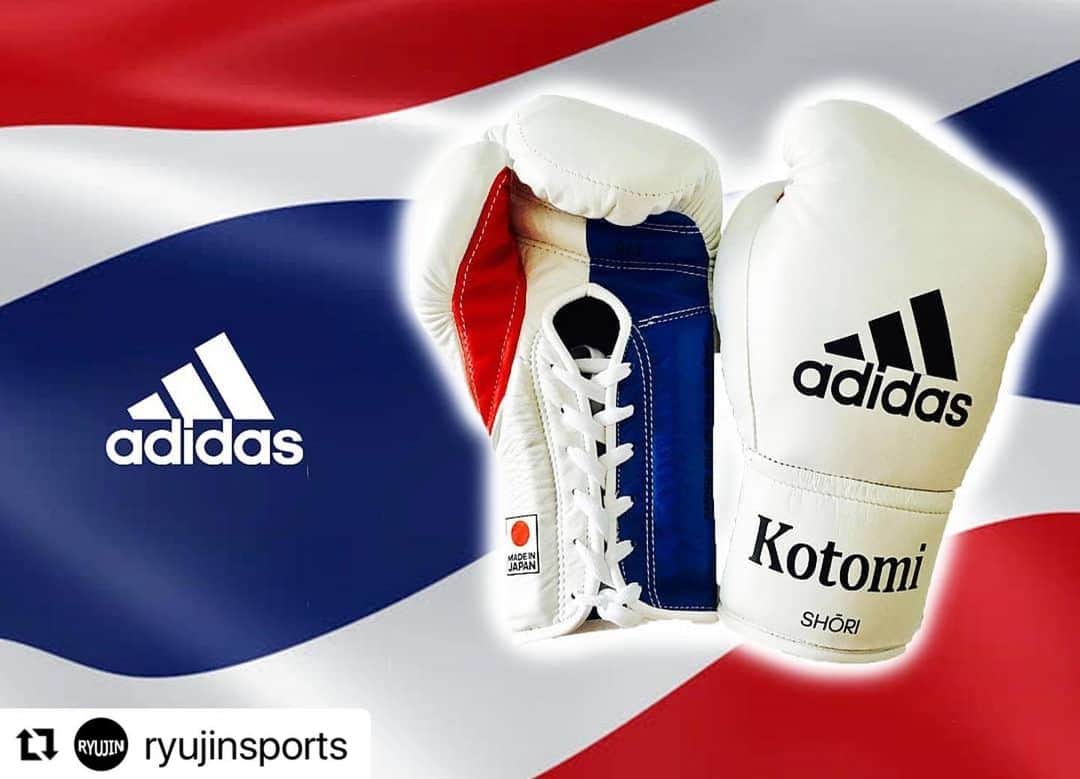 のインスタグラム：「RYUJIN様に オーダーで作っていただいたグローブ🥊日本製なんです🇯🇵 ✅@ryujinsports ✅ カラー選べて、文字も入れられて、世界に１つのグローブができます☺️ 私は、人生観を変えてくれた、大好きな場所。タイのカラーにしました🇹🇭  #ryujinsports#adidas#ADISHORI」