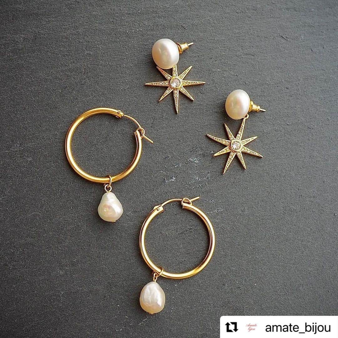 PINKYのインスタグラム：「#Repost @amate_bijou  　 ✷Amate bijou 2021✷ 　 ◆本日、新作ピアス オーダー開始のお知らせ◆ 　 　 ✷Stella Pearl 14KGF ピアス/イヤリング(2way)  ✷Baroque Pearl 14KGF フープピアス(2way)  ✷Rose quartz 14KGF フープピアス(2way)  ✷Baroque Pearl & Rose quartz 14KGFフープピアス(4way) チャーム2種セット 　 　 ウェブサイトには、@amate_bijou プロフィールや、@shanti_pinky_shanti ストーリーズ、プロフィール、ブログなどからアクセスすることができます。  Amate bijouのアクセサリーが皆様のお守りとなり、幸運を引き寄せますように🙏❤️✨ 　 #Amatebijou #アマテビジュー  -注意事項- ※アクセサリーにつきましては職人が一つ一つ手作りで作業を行なっている為、受注から1〜2週間ほどのお届けとなります。 ご了承くださいますようお願いいたします。 　 ※ご不明な点がございます場合は、ウェブサイト内のCONTACTよりお問い合わせをお願いいたします。」