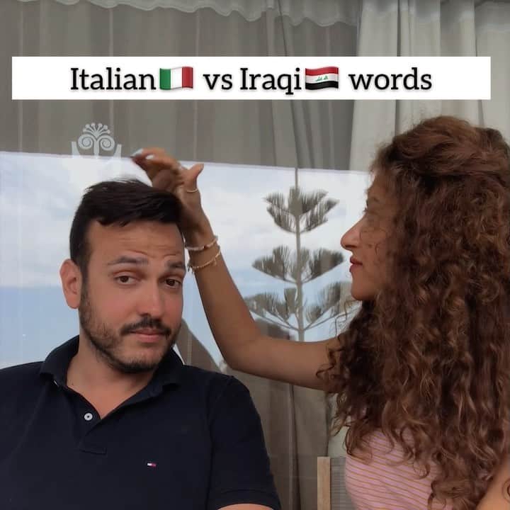 のインスタグラム：「I couldn’t resist posting this🤣🇮🇹🇮🇶 So many similar words in both our languages!!♥️😍 الكلمات العراقيه و الايطاليه! هوايه كلمات تتشابه😍」