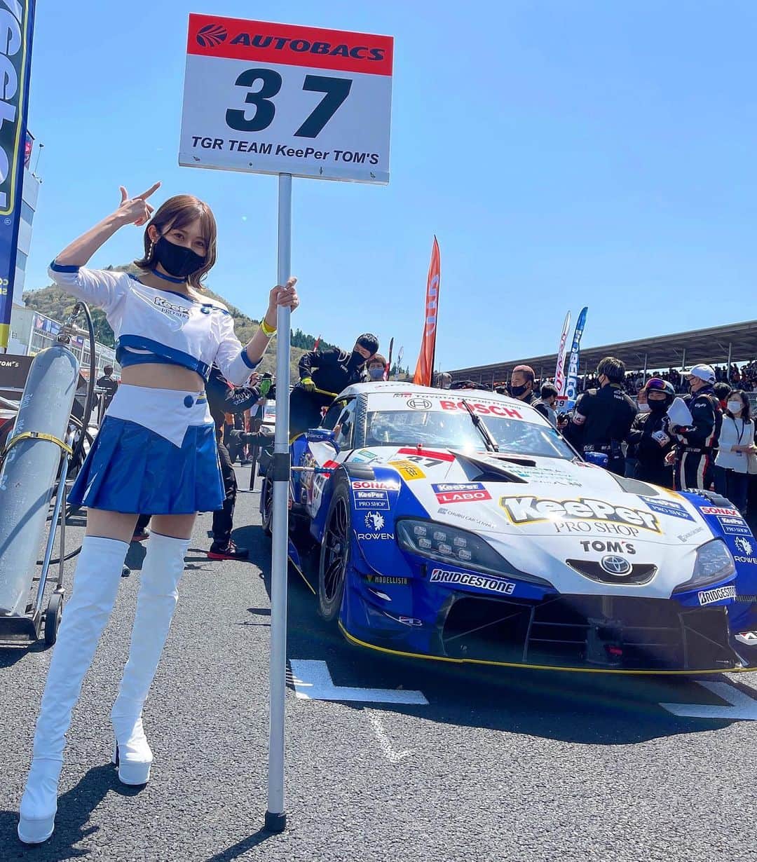 後藤佑紀のインスタグラム：「. 明日からいよいよSUPERGT Rd.2@富士スピードウェイ . ドライバーは平川亮選手と阪口晴南選手です！ . 37号車 KeePer TOM'S GR Supraの応援を よろしくお願いします✌️🖐 . . #KeePer #keeper技研株式会社 #tomsracing #TOYOTA #KeePerエンジェルズ #supra #スープラ #supergt #supergt2021  #カーコーティング #カーコーティング専門店 #洗車 #レースクイーン #富士スピードウェイ」