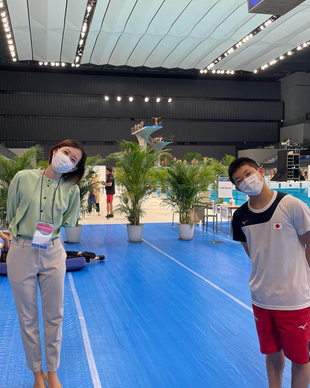 のインスタグラム：「フジテレビ「Live News α」出演します！ 5月4日（火）24時〜24時45分オンエア ※スポーツコーナーは24時20分頃〜 男子10m高飛込決勝進出の玉井陸斗選手の演技を解説します！  いや〜今日は飛び込みの魅力が詰まった試合展開でした！！！ それにしても、陸斗大きくなったな…🤔」