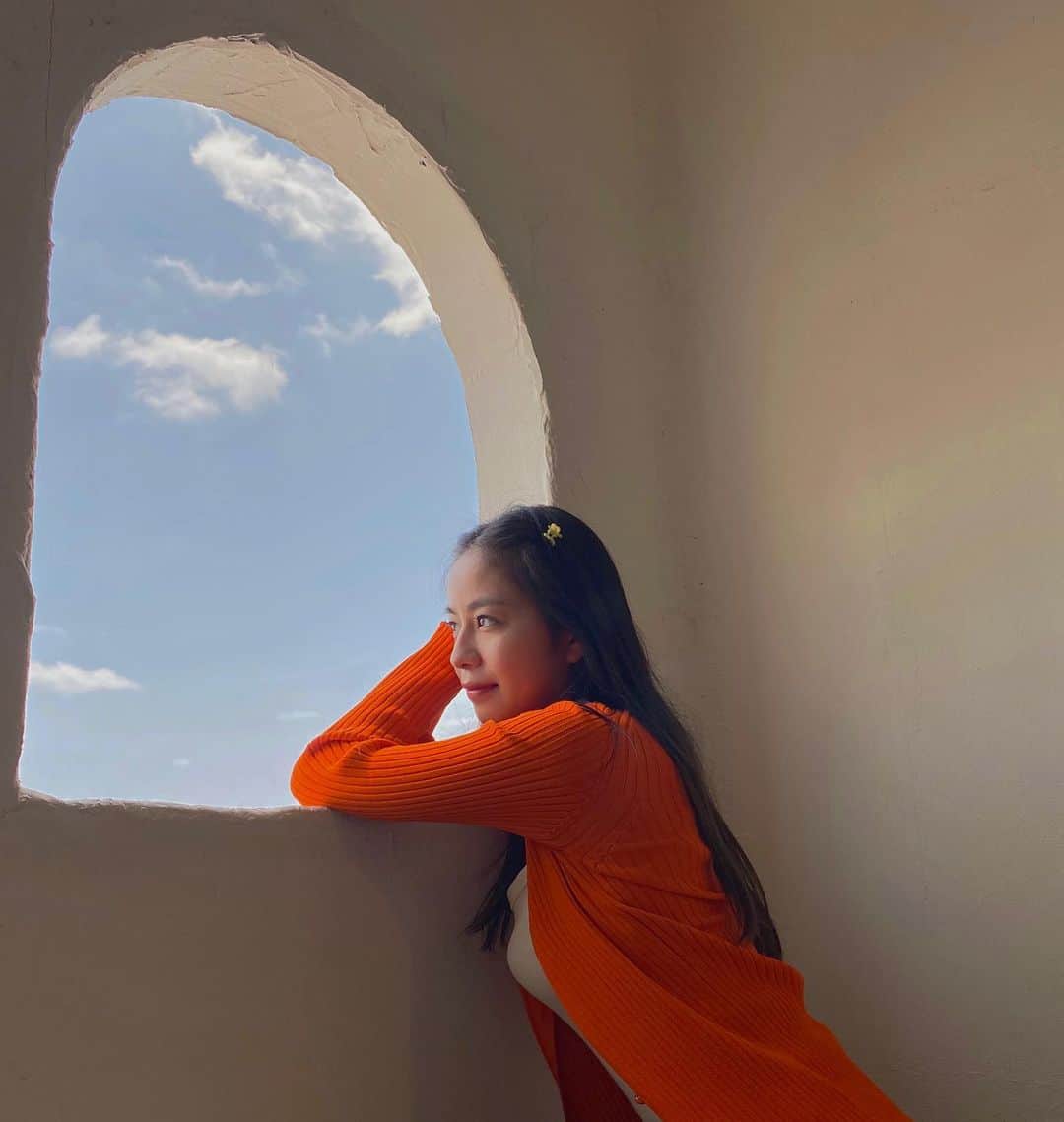 大見謝葉月のインスタグラム：「かわいいcafeでした🧡 #沖縄 #沖縄カフェ」
