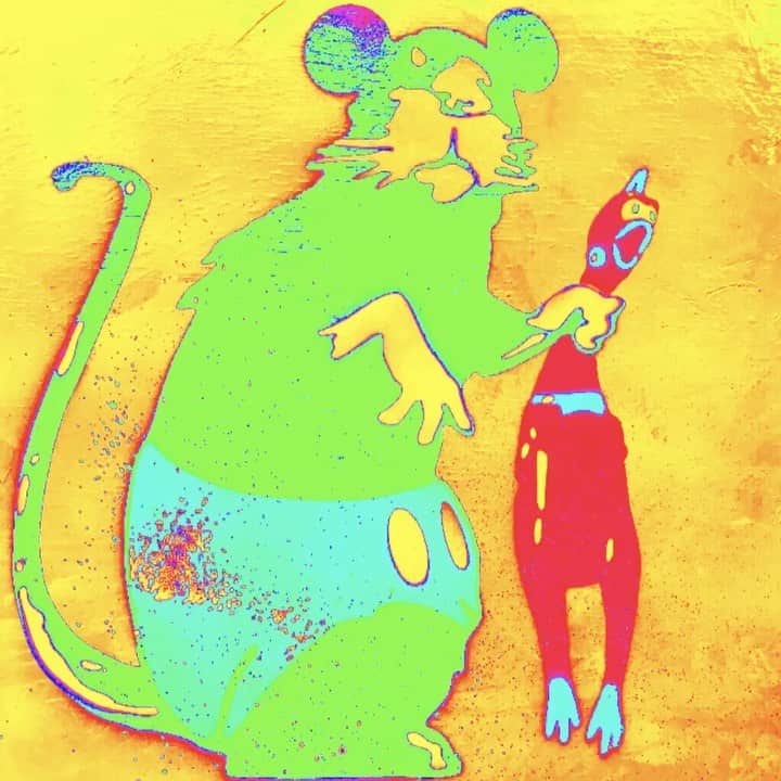 のインスタグラム：「LOOTONE Stencil 2021 "Not BANKSY" Size ：300mm X 300mm  この作品のお問い合わせは ギャルリ・シェーヌ(銀座)まで Contact this artwork www.galeriechene.com @galerie_chene_tokyo」