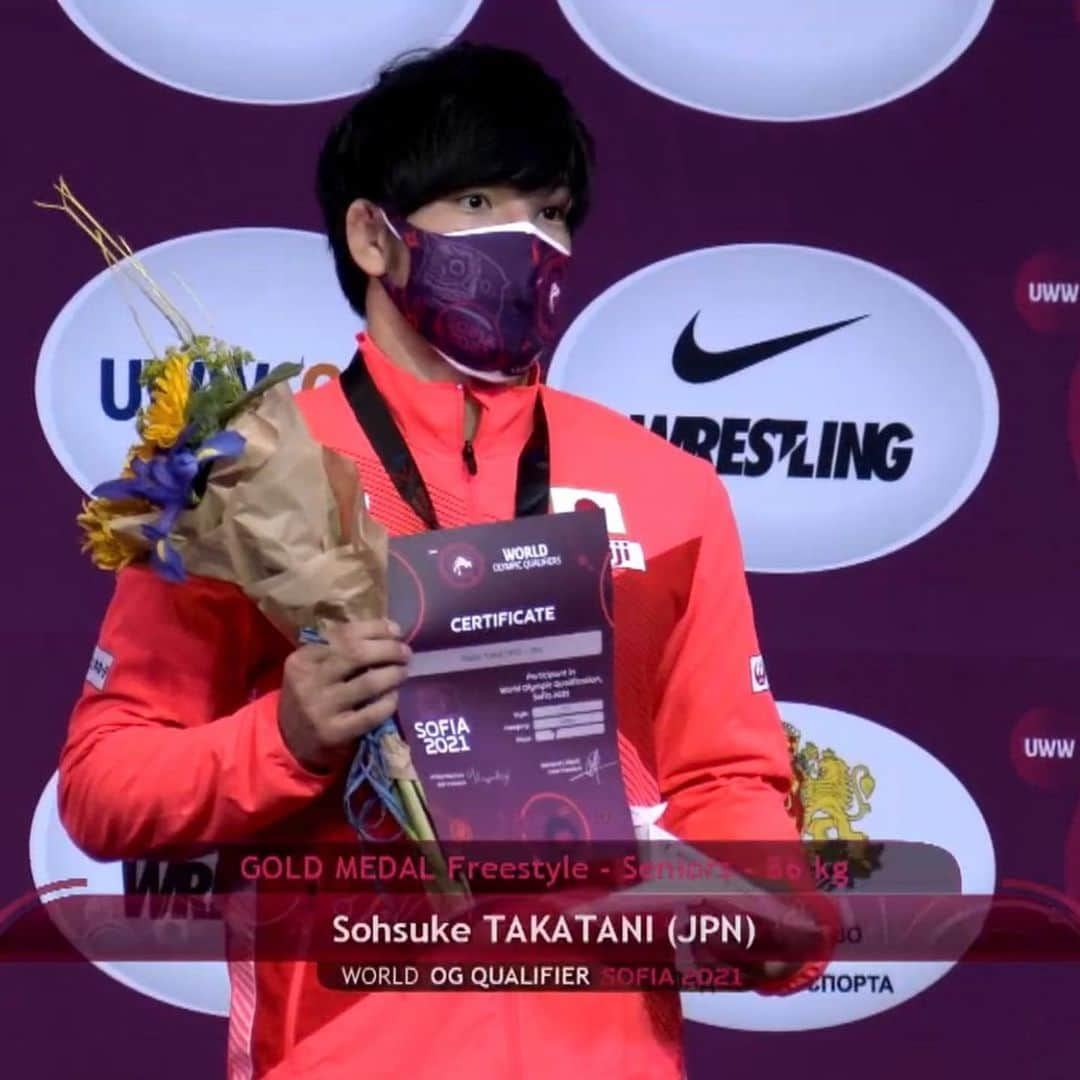 高谷惣亮のインスタグラム：「I'm happy excited and honored. I was given a privilege to bring honor to my county. I'm grateful to the people who have helped and supported me. especially my bros and wife. I wouldn't have won this without them. I've been through a lot for this competition. Also learned and practiced different wrestling technique. In this coming tokyo olympics I will try my best to win.」