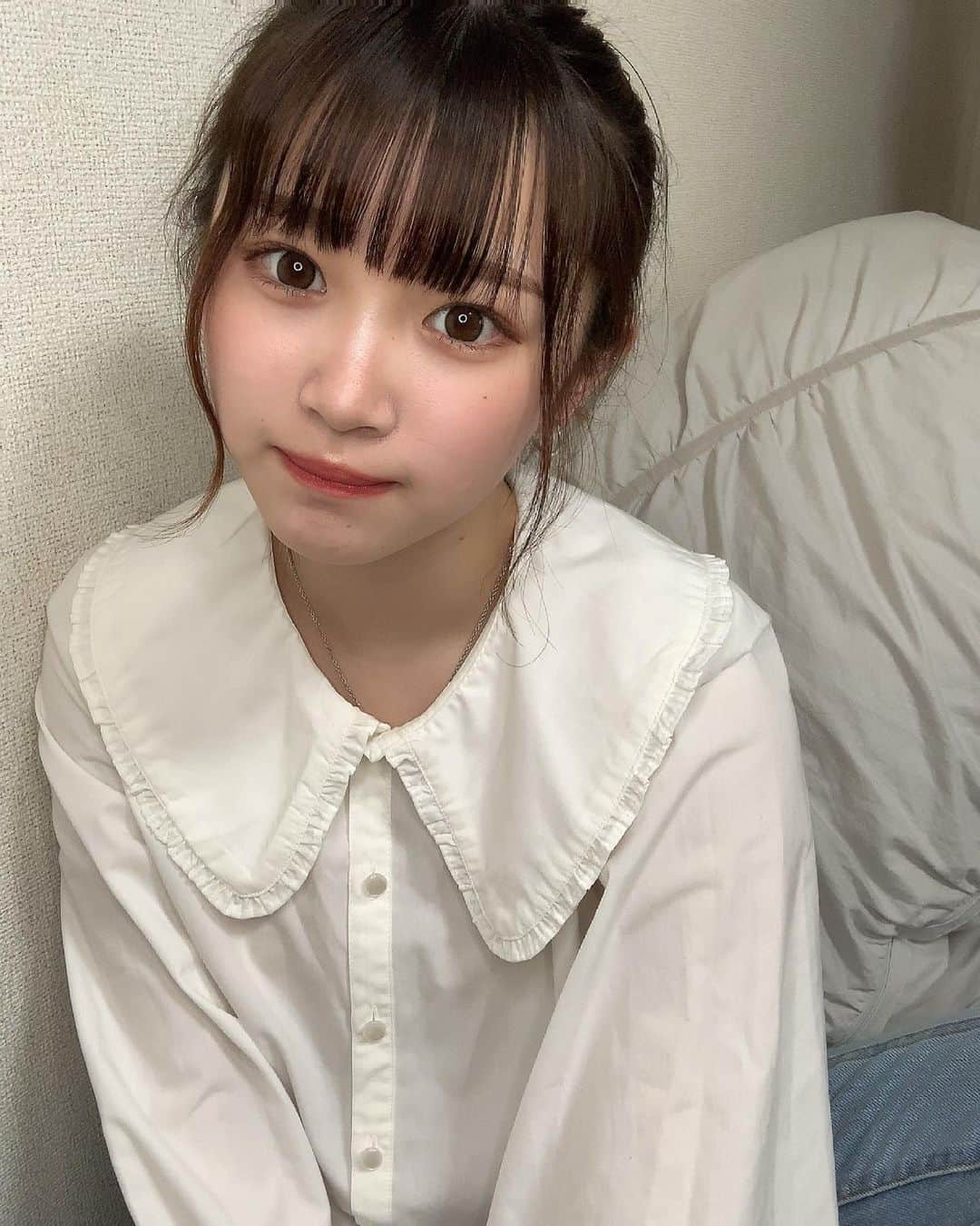 平野夢来（ゆぴぴ）のインスタグラム：「前髪切った🧸」