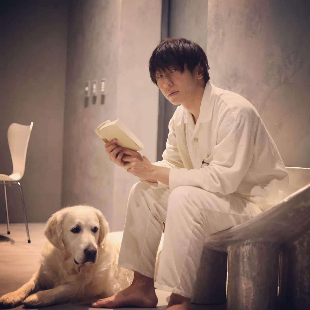 古市憲寿のインスタグラム：「真夜中の読書 #明らかなカメラ目線 #おしゃれパジャマ #髪が立ってる」