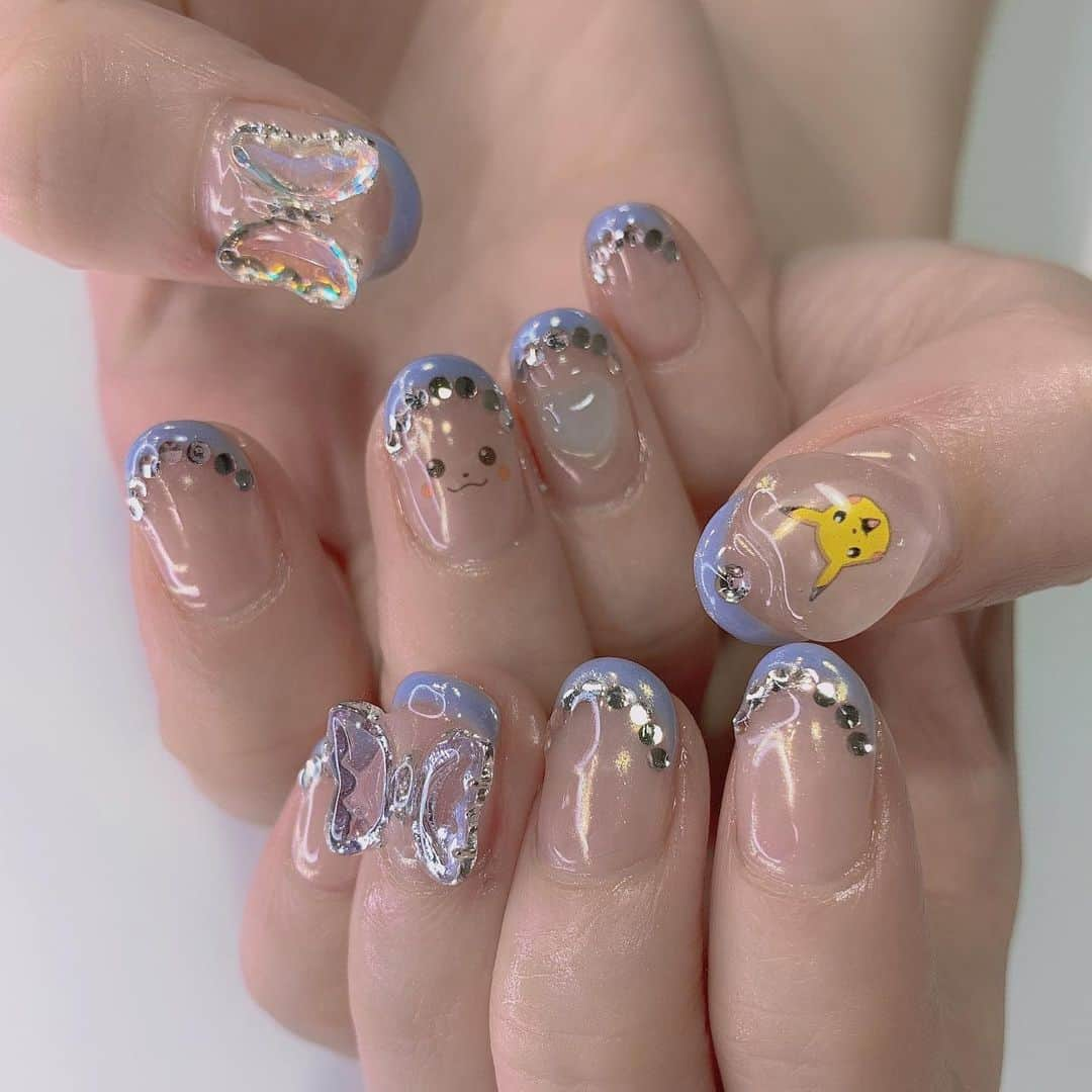 ふくれなさんのインスタグラム写真 - (ふくれなInstagram)「NEW NAIL💙 ピカチュウかわ🥺」5月9日 21時30分 - fukurena