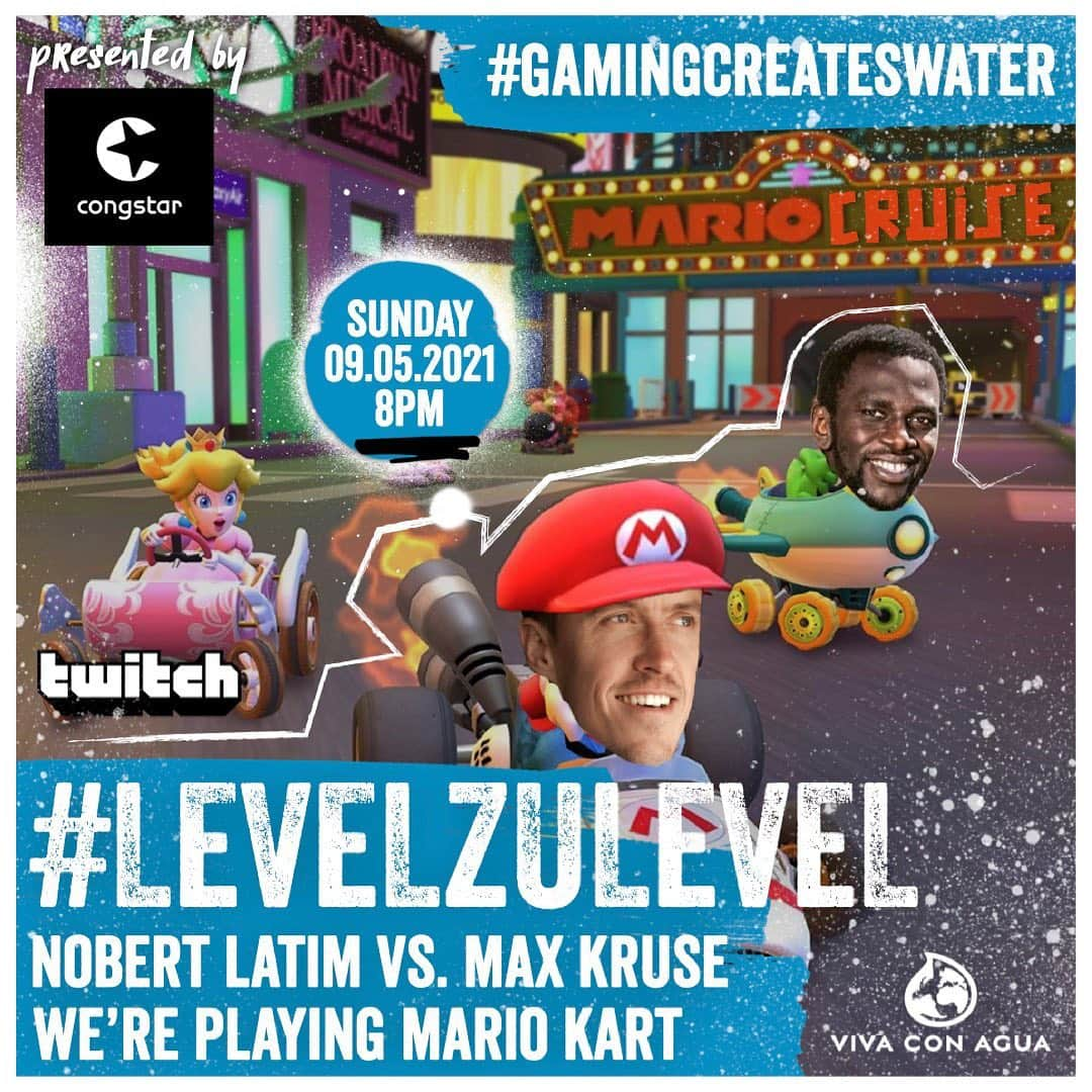 マックス・クルーゼのインスタグラム：「Gemeinsam bauen wir heute einen Brunnen 💧 - so sieht’s aus - together we are better - welcome and respect @latimnobert @vivaconagua und @vivaconagua_gaming #gamingcreateswater #levelzulevel #mariokart 🚗」