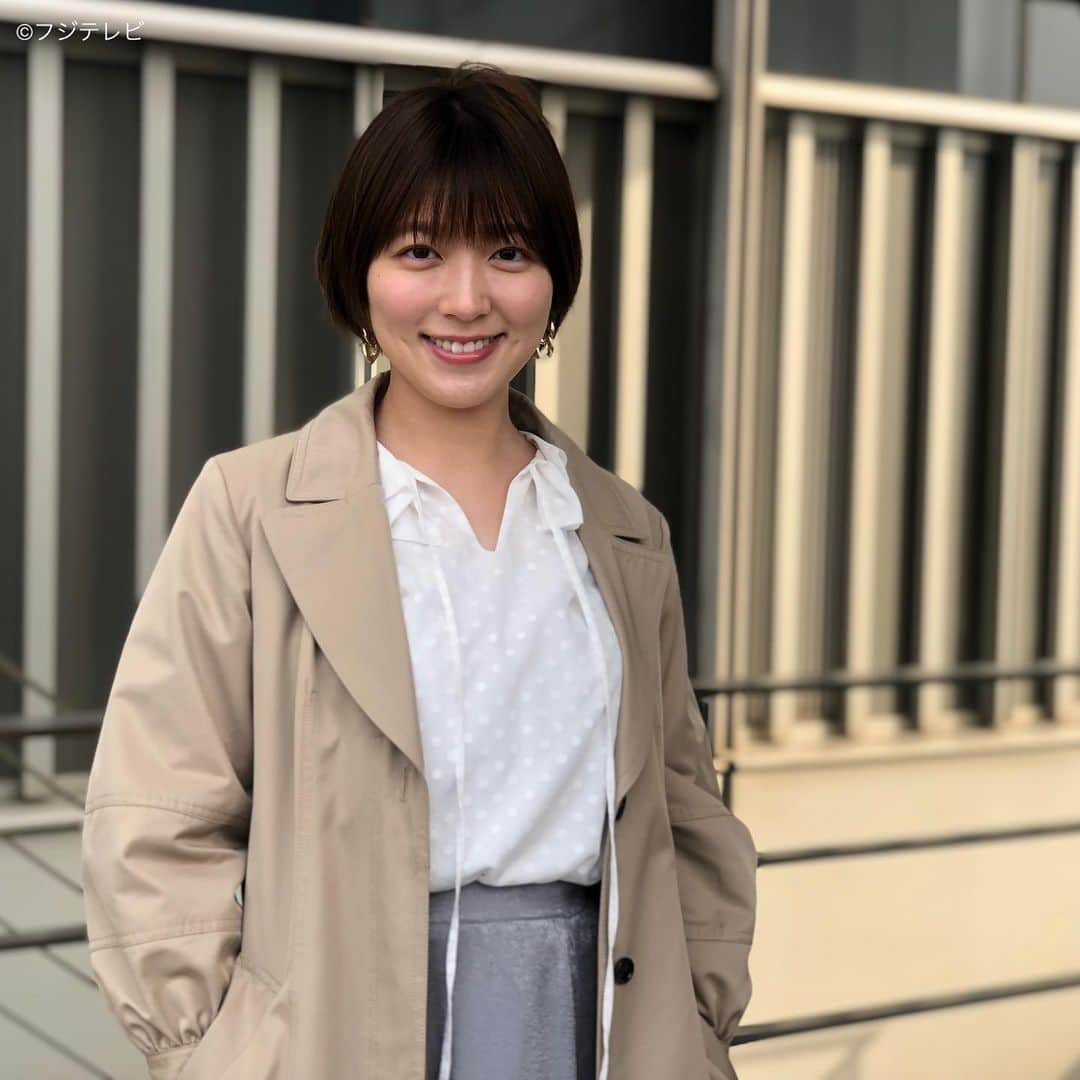 フジテレビ「めざましテレビ」さんのインスタグラム写真 - (フジテレビ「めざましテレビ」Instagram)「5月11日（火）  ファッション雑誌CanCamとコラボした お天気コーナー「きょう何着て行く？」 阿部華也子の毎日のコーデを紹介♪  【きょうのコーデ】 コート→#Swingle １万９８００円 ブラウス→#アプワイザーリッシェ １万５４００円 スカート→#神戸レタス ２７５０円 靴→#ダイアナ １万７６００円 ピアス→#AMERICANHOLIC １９００円  【コーデのポイント】 ドット柄のブラウスがロマンティックな雰囲気💁🏻‍♀️💕 フリル襟も相まって顔まわりを印象的に盛り上げます🥰 まろやかなグレーのサテンスカートを合わせると 上品かつ洗練された装いに🙌✨  #めざましテレビ #きょう何着て行く？ #阿部華也子 #今日のコーデ#コーデ#CanCam #今日のファッション#ootd #きょう何着て行く？は月〜金朝6時22分ごろ放送📺 #スタイリストたなべさおり」5月11日 18時10分 - mezamashi.tv