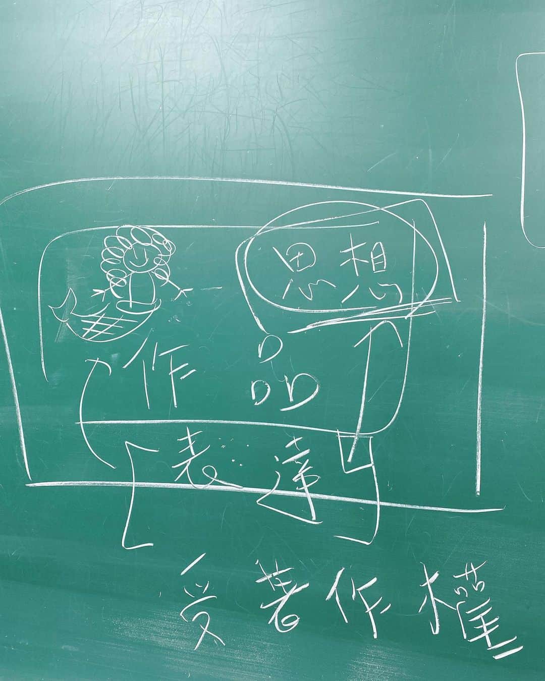 Jhiawen Chengさんのインスタグラム写真 - (Jhiawen ChengInstagram)「久違的創作！嘉文老師的著作權法從來都是最實際最活用的🤣🤣🤣不要問我黑板那是什麼，那是藝術🎨就是人魚跟魚人啦！🧜‍♀️」5月11日 18時11分 - jhiawen.cheng