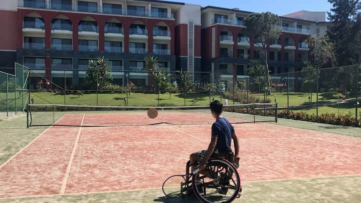 小田凱人のインスタグラム：「VS table🔥 #alone #tennis #Wheelchairtennis #ITF」