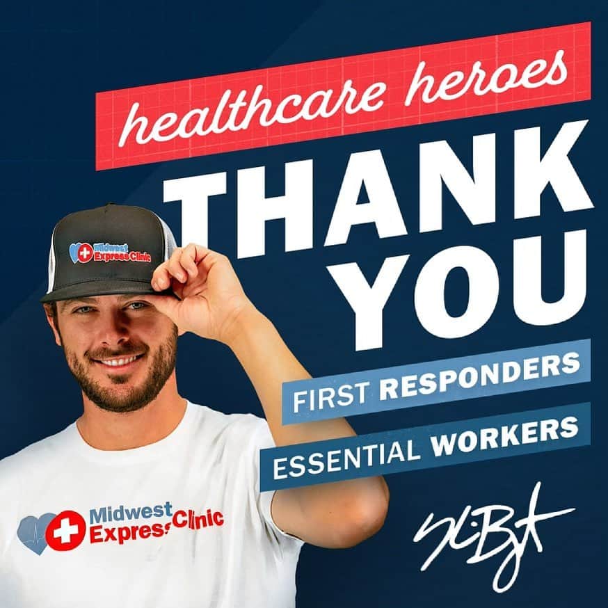 クリス・ブライアントのインスタグラム：「This last year has been tough for our healthcare heroes, first responders, and essential workers. A big thank you for all your hard work! @midwestexpressclinic #HealthcareHeroes #FirstResponders #EssentialWorkers」