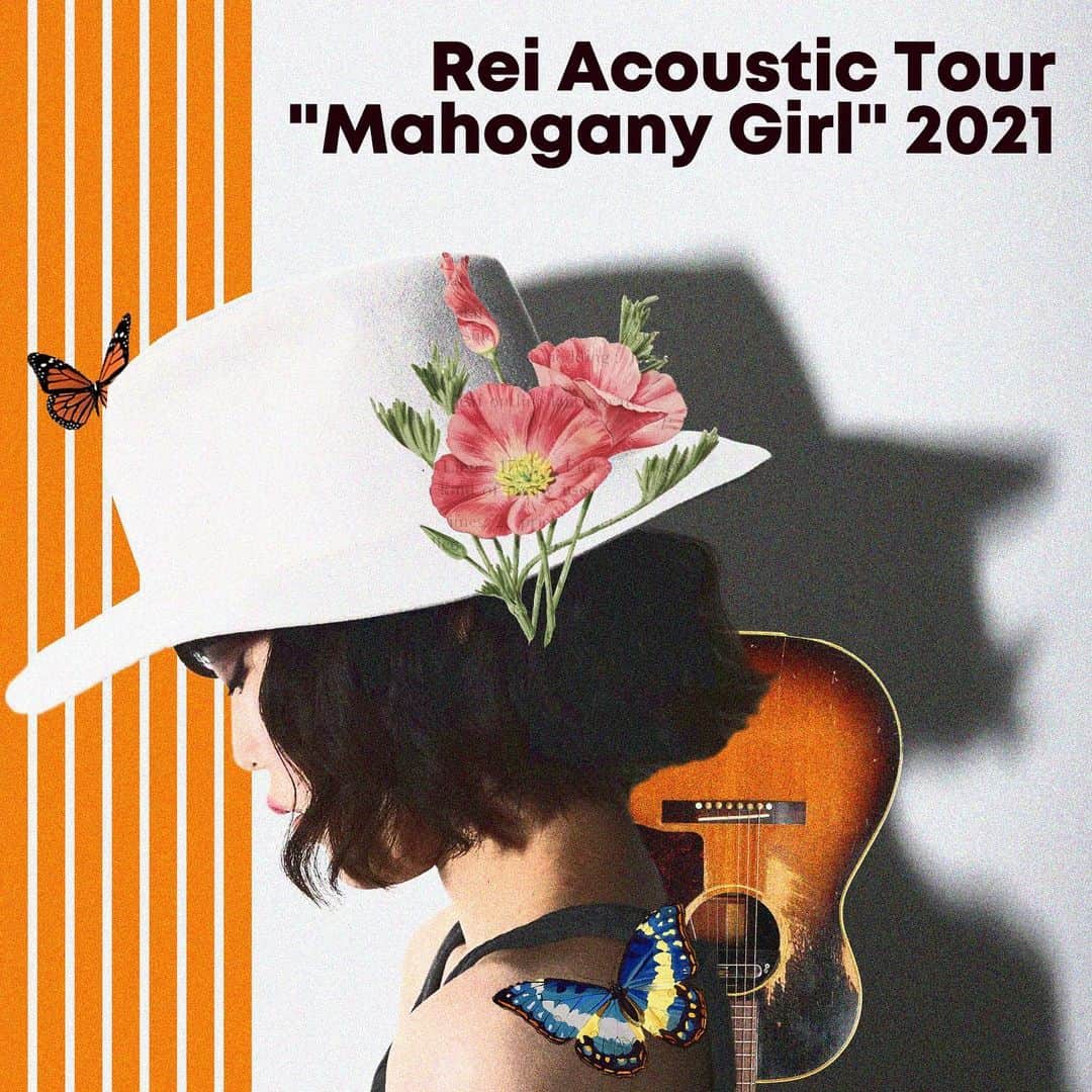 Reiさんのインスタグラム写真 - (ReiInstagram)「🍋 Rei Acoustic Tour "Mahogany Girl" 2021 弾き語りツアーやるよ。 裸一貫で宇宙みせてあげる。  7月3日 東京 | 日本橋三井ホール 7月10日 大阪 | TRAD 7月11日 名古屋 | JAMMIN' チケットはプロフィールリンクへ。 goin on tour in July. waitin for y'all. tickets from link on bio!  credits: produced by "Sunny Sunny Club" art direction, design by Rei hair, make-up by Haruka Miyamoto camera, lights by Takumi Shirai  tanktop @hanes_japan  hat @ca4la_official  guitar @gibson_japan」5月12日 18時17分 - guita_rei
