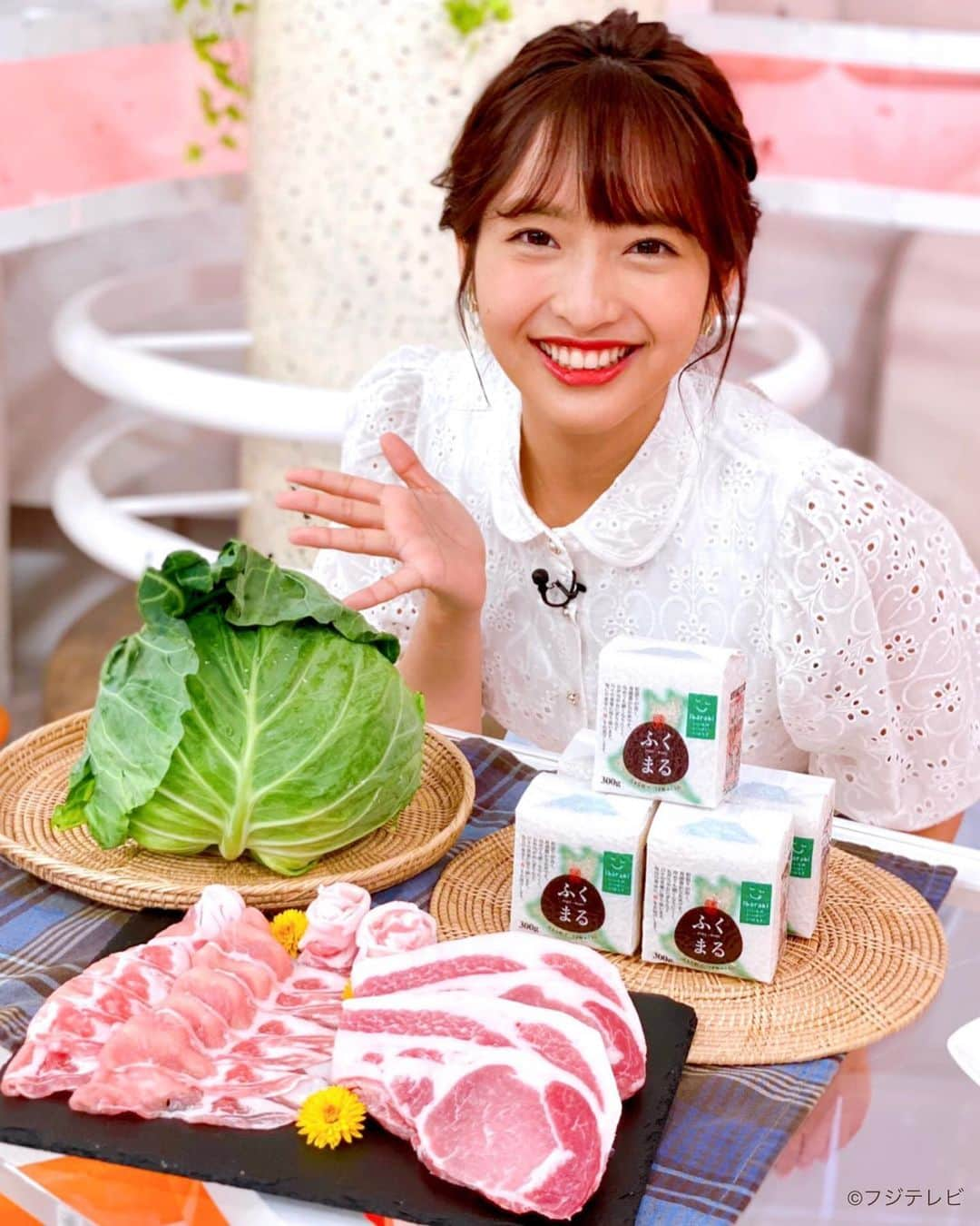 フジテレビ「めざましテレビ」さんのインスタグラム写真 - (フジテレビ「めざましテレビ」Instagram)「. 伊野尾慧くんの「いのお飯」🍚 茨城県から新ブランド豚「常陸の輝き」＆ 「キャベツ」＆お米の「ふくまる」が届いたよ🎶 「ポークソテーレモンバター醤油」＆ 「茹でキャベツのゴマ和え」を 「ふくまる」と一緒にパクリ😋 おいしすぎてご飯がとまらない✨ #めざましテレビ #藤本万梨乃」5月13日 12時46分 - mezamashi.tv