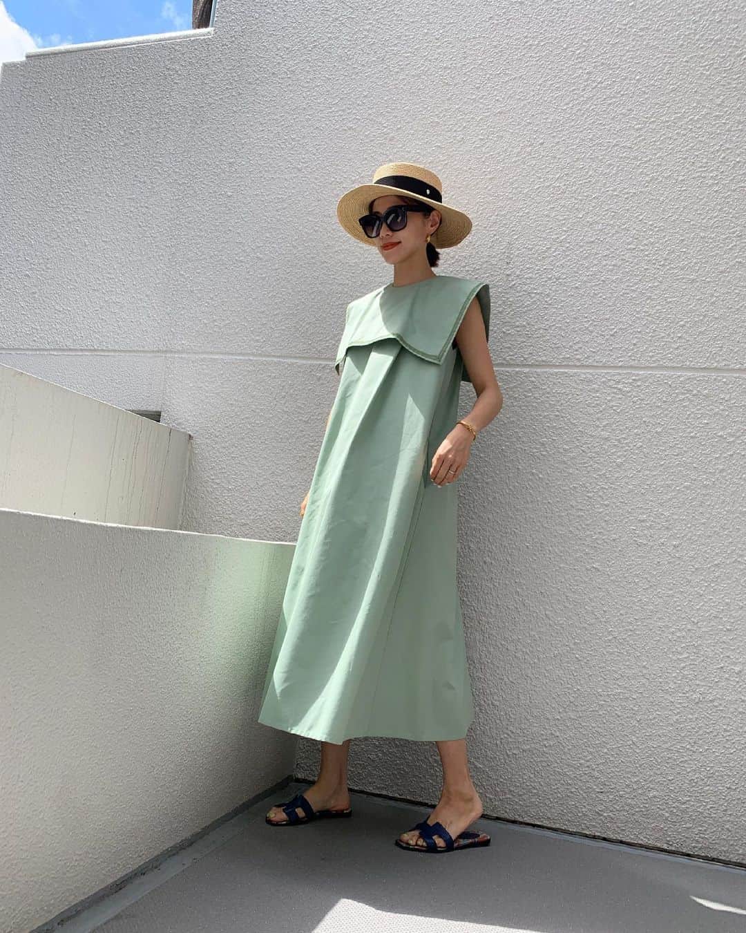 ayu kagawaさんのインスタグラム写真 - (ayu kagawaInstagram)「やっぱりこのグリーン好き💚💚💚 体にフィットするデザインではないのでゆったり楽に着て頂けます♡✨ #fashion#mamafashion #bowa#ボウエー #helenkaminski#ヘレンカミンスキー #Orlanda」5月13日 14時12分 - ayuyunyun
