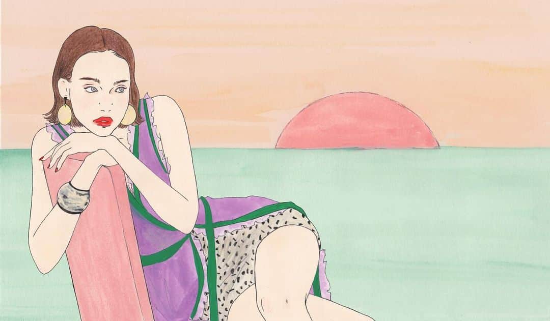 マエガミマミのインスタグラム：「雑誌Marisol 7月号  #星ひとみさん連載イラスト ✴︎」