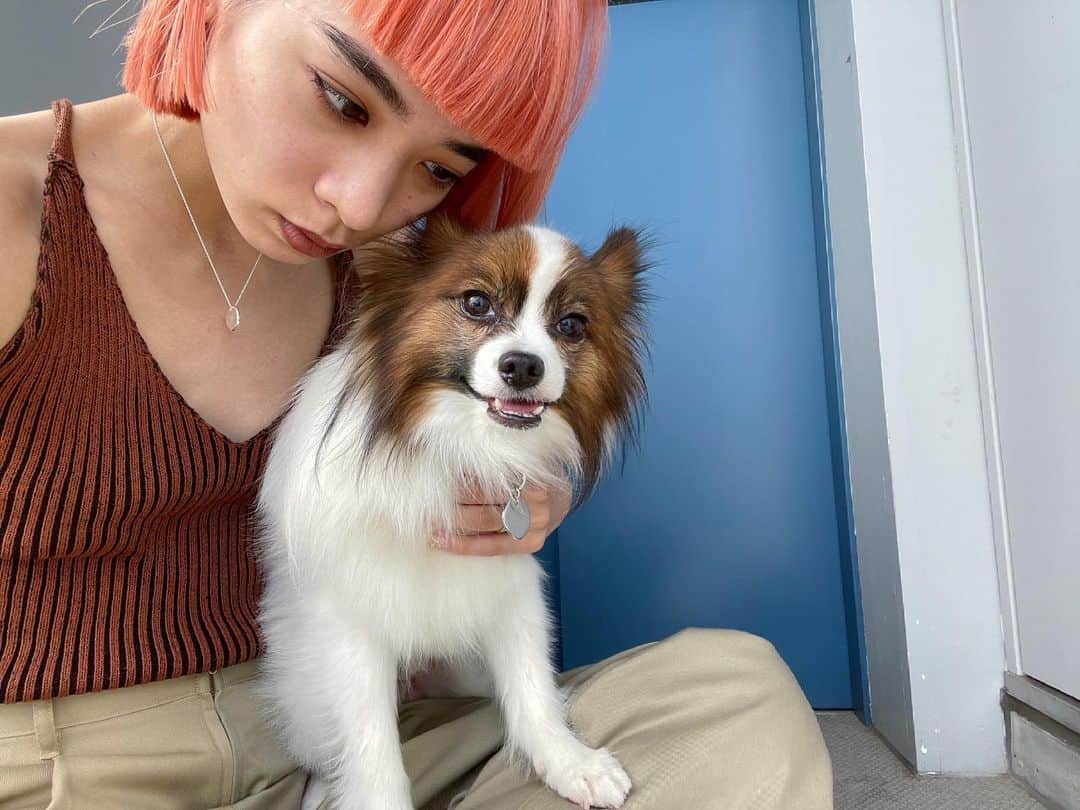 Yukano Nojiriのインスタグラム：「こっちゃんとおそろいのネックレス♡ 「最愛のバディ」との出会いをイメージして作られたわんこチャーム🐶 コレクションの売り上げの一部は保護犬猫を迎えたい人を結ぶ活動をしているOMUSUBIに支援されます🙇🏼‍♂️ #grayわんこ #gift」