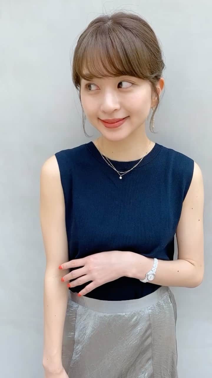 のインスタグラム：「ちょっと前のだけど♡ 夏は暑いから結びたくなるし切りたくなるね😌」