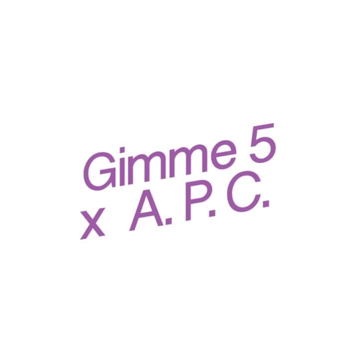 アーペーセーのインスタグラム：「A.P.C. x GIMME 5 Interaction #11 ⠀ Launching June 10th 2021. ⠀ Gimme Five was founded in 1989 by Michael Kopelman as an agency which also became known for their T-shirts, soon collector’s items among a devoted fandom. Gimme Five T-shirts were sold at A.P.C. Magasin Général in the 1990s and Kopelman remained close to the brand for all these years.   “Thanks to Jean at A.P.C. for contacting me and asking GIMME 5 to ‘INTERACT’. It’s been an immense pleasure to collaborate with a long-standing friend and supporter from start to finish. We chose an iconic graphic from the Gimme 5 archive, plus a new exclusive design, both of which were created for us by Stephan Rayon. I very much believe that A.P.C. is made by people who go their own way for people who go their own way.” Michael Kopelman   @apc_paris @gimme_5   #APC #Gimme5 #Interaction11 #JeanTouitou #MichaelKopelman #Paris #London」