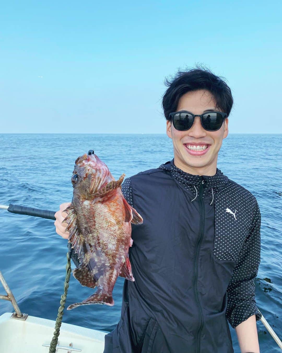 福住仁嶺のインスタグラム：「船釣り！  頑張って捌いてみようかな？🤣」