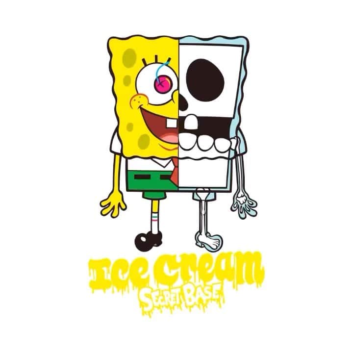 ビリオネア・ボーイズ・クラブのインスタグラム：「ICECREAM × SPONGE BOB × SECRET BASE May 22th 2021  @spongebob @hiddy728 @secretbase.ginza」