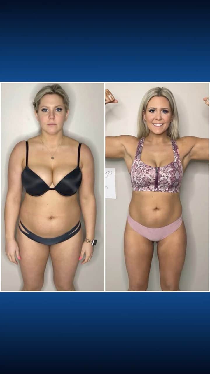 Lauren Drain Kaganのインスタグラム：「Brittany | @Brittanymiles429 in her own words: “This challenge taught me how to achieve body goals without starving myself! The results were quick but not without hard work. That was the most satisfying part each week to see the photos and inches lost at check in! You think there isn’t change until you see pics! I began to look forward to the routine of the meals and workouts. It made life easier with a new born to just come home and our meals were prepped and ready! We definitely will continue this lifestyle.” She also took home $1,000 in cash! Join my next 6 Week Challenge starting this Sunday the 23rd. Spots are almost full. Get all the info via the link in my bio💪🏽 Spots are almost gone so get yours while you still can🙈 What are you waiting for? If you are hesitant just look over the testimonials on my website or drop me an email with your questions. I’ve now helped over 35,000 clients over the last 5 years and will be doing this program along side everyone to hit my personal 2021 postpartum goals.  #weightloss #weightlossjourney #diet #dietplan #workout #athomeworkout #fitmom #fitness #fitnessmotivation #fitness #fitfam #mealplan #legday #squats #squat #newmom #postpartum #postpartumbody #postpartumjourney #fitmom #momlife #registerednurse」