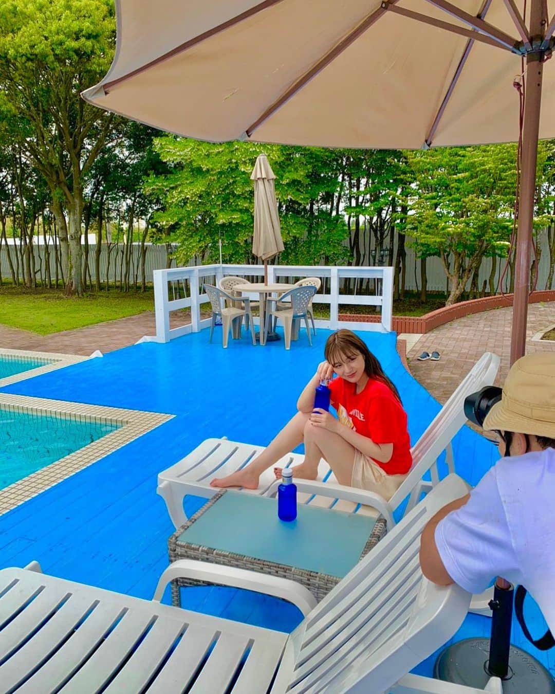 愛来さんのインスタグラム写真 - (愛来Instagram)「︎︎☁︎︎  今年初プールでした！  お楽しみに😌」5月19日 21時22分 - amefurasshi_aira_official_