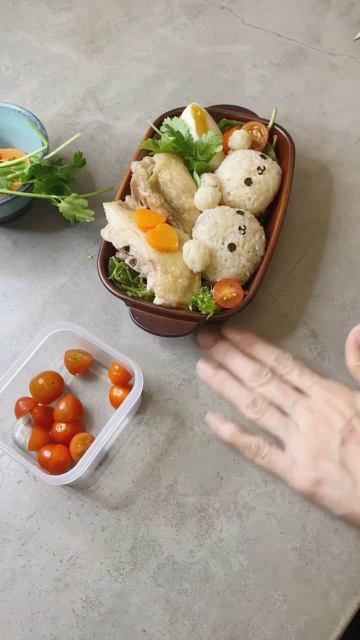 Little Miss Bento・Shirley シャリーのインスタグラム：「🍱In our 3rd episode making bento with premium medium grain Calrose rice cultivated in the United States @usarice.sg. It’s all about local favorites as we prepare a chicken rice bento with Shokaku Premium Musenmai USA Calrose rice (2.5kg pack) by @songherice.   The Musenmai Process is a special water polishing process that polishes and removes much of the surface starch on the kernels. This means that you do not need to wash the rice before cooking. Several brands of USA Calrose Rice can be found in all major supermarkets. But always remember to read the label that these Calrose rice are from the USA!    #USARice #USARiceSG #Calrose #ShokakuUSA」