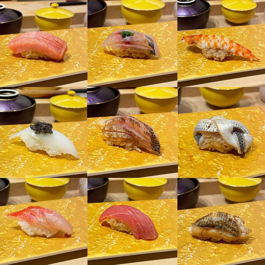 ききまるさんのインスタグラム写真 - (ききまるInstagram)「ウニ好き必見❤️ . 銀座にある『鮨青海』@ginza_sushi_oumi に 🍣💓 . 店内はカウンターの前に滝が😳 . 落ち着いた空間で静かに江戸前寿司を頂きました！ . .1枚目の写真は名物の雲丹9種の食べ比べだよ✌️ バフンウニ、ムラサキウニ、塩水ウニ3種類ずつ、合計9種。 いろんな種類をこんなに同時に食べれる事があまりないから、雲丹って種類でこんなにも味が違うんだあと改めて実感😹😹 食べ比べ後にお気に入りの雲丹を軍艦でいただきました💗(私はバフンの函館) . 雲丹9種と日本酒のペアリングも🍶 . . コース内容がこちら⬇️ . ○しじみの一番出汁 ○中トロ ○フルーツトマトのおひたし ○真ダイ ○アジ　 ○キンメ ○雲丹9種盛り ○マグロ漬け ○コハダ ○かます炙り ○マグロカマメンチカツ ○さわらの醤油焼き ○大トロ ○ウニ ○車海老 ○長芋と生海苔の茶碗蒸し ○アナゴ ○たまご ○かんぴょう ○味噌汁 ○デザート . 以上👆ボリューム満点💯 . (私は少しシャリを小さめに握ってもらいました) . 大将の本気が味わえる素敵なお店です🍣銀座駅出口から30秒と立地も最高なので是非行ってみてください👏🏻 . 📍東京都中央区銀座5-4-15 銀座エフローレビルV 4F . .  . #すし #寿司 #鮨青海 #銀座グルメ #銀座ディナー #青海　#銀座鮨 #銀座お寿司 sushi #sushistagram #sushilovers #sushitime🍣 #sushilover #japanesefood #japanesefoods #ききグルメ  #グルメ好きな人と繋がりたい #グルメスタグラム #グルメ女子 #グルメ部 #グルメ巡り #東京グルメ #グルメ旅　#pr」5月21日 17時16分 - kikigram_97